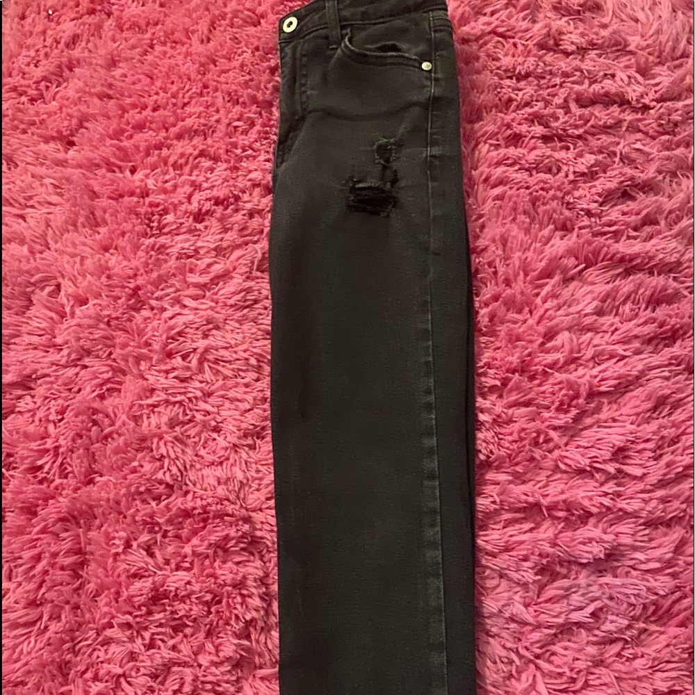Black Stone Wash Skinny Jeans